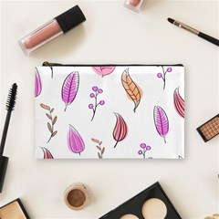 Leaves-pink Cosmetic Bag (medium) by nateshop