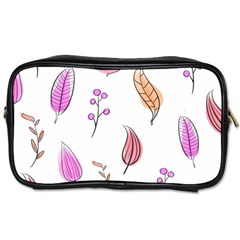 Leaves-pink Toiletries Bag (two Sides) by nateshop