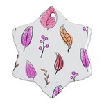 Leaves-pink Ornament (Snowflake) Front