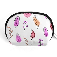 Leaves-pink Accessory Pouch (medium) by nateshop