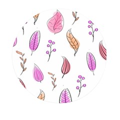 Leaves-pink Mini Round Pill Box (pack Of 5)