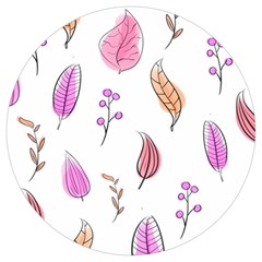 Leaves-pink Round Trivet by nateshop