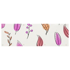 Leaves-pink Banner And Sign 9  X 3 