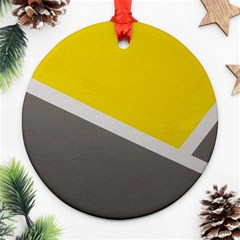 Pattern Yellow And Gray Ornament (round)