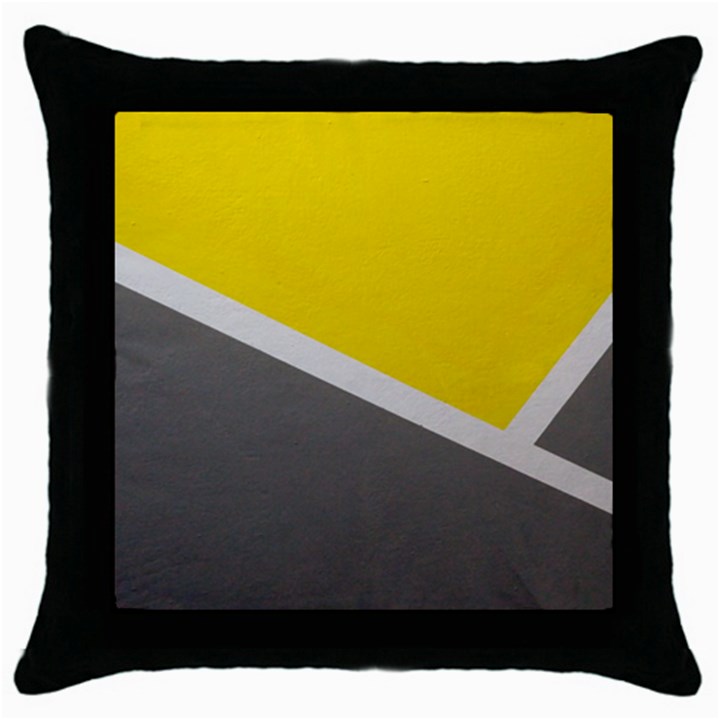 Pattern Yellow And Gray Throw Pillow Case (Black)