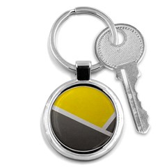 Pattern Yellow And Gray Key Chain (round)