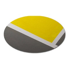 Pattern Yellow And Gray Oval Magnet by nateshop