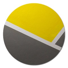 Pattern Yellow And Gray Magnet 5  (round) by nateshop