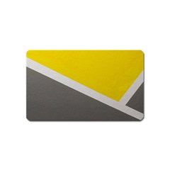 Pattern Yellow And Gray Magnet (name Card) by nateshop