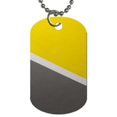 Pattern Yellow And Gray Dog Tag (two Sides) by nateshop