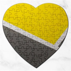 Pattern Yellow And Gray Jigsaw Puzzle (heart) by nateshop