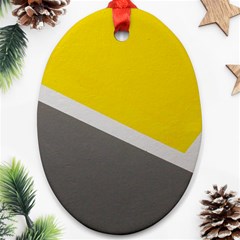 Pattern Yellow And Gray Oval Ornament (two Sides) by nateshop