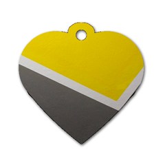 Pattern Yellow And Gray Dog Tag Heart (two Sides) by nateshop