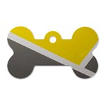 Pattern Yellow And Gray Dog Tag Bone (Two Sides) Front