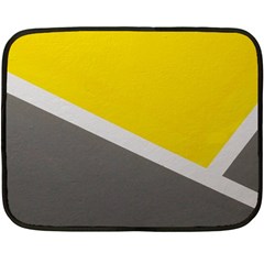 Pattern Yellow And Gray Fleece Blanket (mini) by nateshop