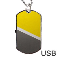 Pattern Yellow And Gray Dog Tag Usb Flash (two Sides)