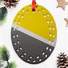 Pattern Yellow And Gray Ornament (oval Filigree) by nateshop