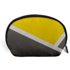 Pattern Yellow And Gray Accessory Pouch (large) by nateshop