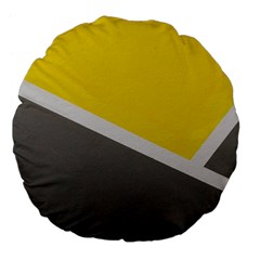 Pattern Yellow And Gray Large 18  Premium Flano Round Cushions by nateshop