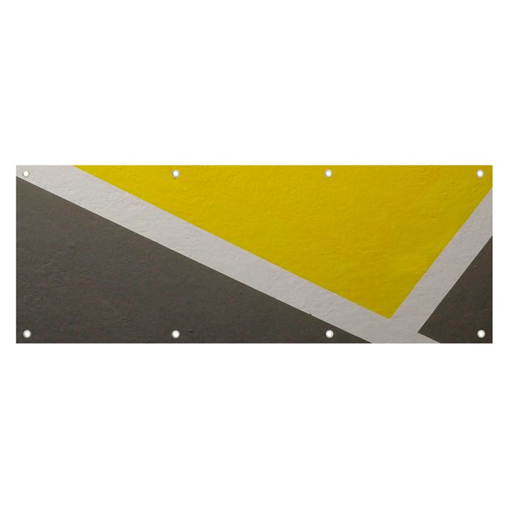 Pattern Yellow And Gray Banner and Sign 8  x 3 