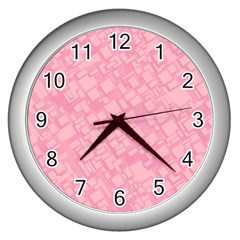 Pink Wall Clock (silver) by nateshop