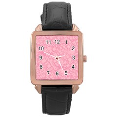 Pink Rose Gold Leather Watch  by nateshop