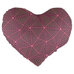 Triangle Large 19  Premium Heart Shape Cushions by nateshop