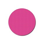 Abstract-pink Love Rubber Coaster (Round) Front