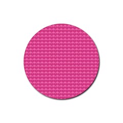 Abstract-pink Love Rubber Round Coaster (4 Pack) by nateshop