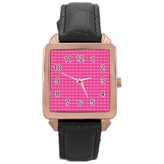 Abstract-pink Love Rose Gold Leather Watch  by nateshop