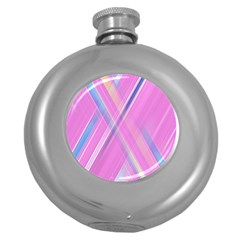 Background Abstrac Pink Round Hip Flask (5 Oz) by nateshop