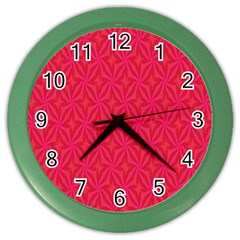 Background Red Motif Color Wall Clock by nateshop