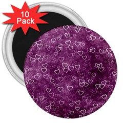 Background Purple Love 3  Magnets (10 Pack)  by nateshop