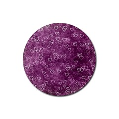 Background Purple Love Rubber Round Coaster (4 Pack) by nateshop