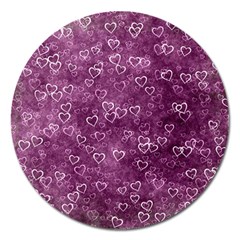 Background Purple Love Magnet 5  (round) by nateshop