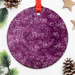 Background Purple Love Round Ornament (two Sides) by nateshop