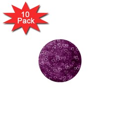 Background Purple Love 1  Mini Buttons (10 Pack)  by nateshop