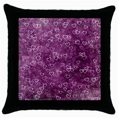 Background Purple Love Throw Pillow Case (black) by nateshop