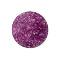 Background Purple Love Magnet 3  (round) by nateshop