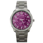 Background Purple Love Sport Metal Watch Front