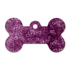 Background Purple Love Dog Tag Bone (two Sides)