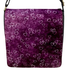 Background Purple Love Flap Closure Messenger Bag (s) by nateshop