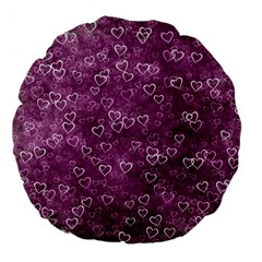 Background Purple Love Large 18  Premium Flano Round Cushions by nateshop