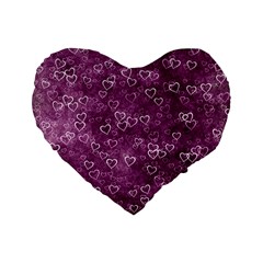 Background Purple Love Standard 16  Premium Flano Heart Shape Cushions by nateshop