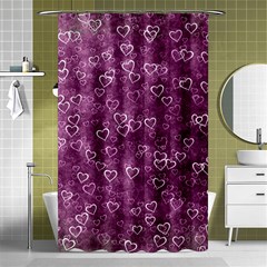 Background Purple Love Shower Curtain 48  X 72  (small)  by nateshop