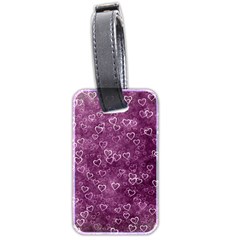 Background Purple Love Luggage Tag (two Sides) by nateshop