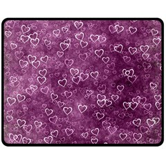 Background Purple Love Double Sided Fleece Blanket (medium)  by nateshop