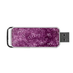 Background Purple Love Portable Usb Flash (two Sides) by nateshop