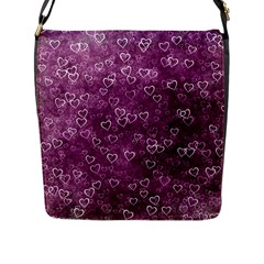 Background Purple Love Flap Closure Messenger Bag (l) by nateshop