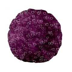 Background Purple Love Standard 15  Premium Flano Round Cushions by nateshop